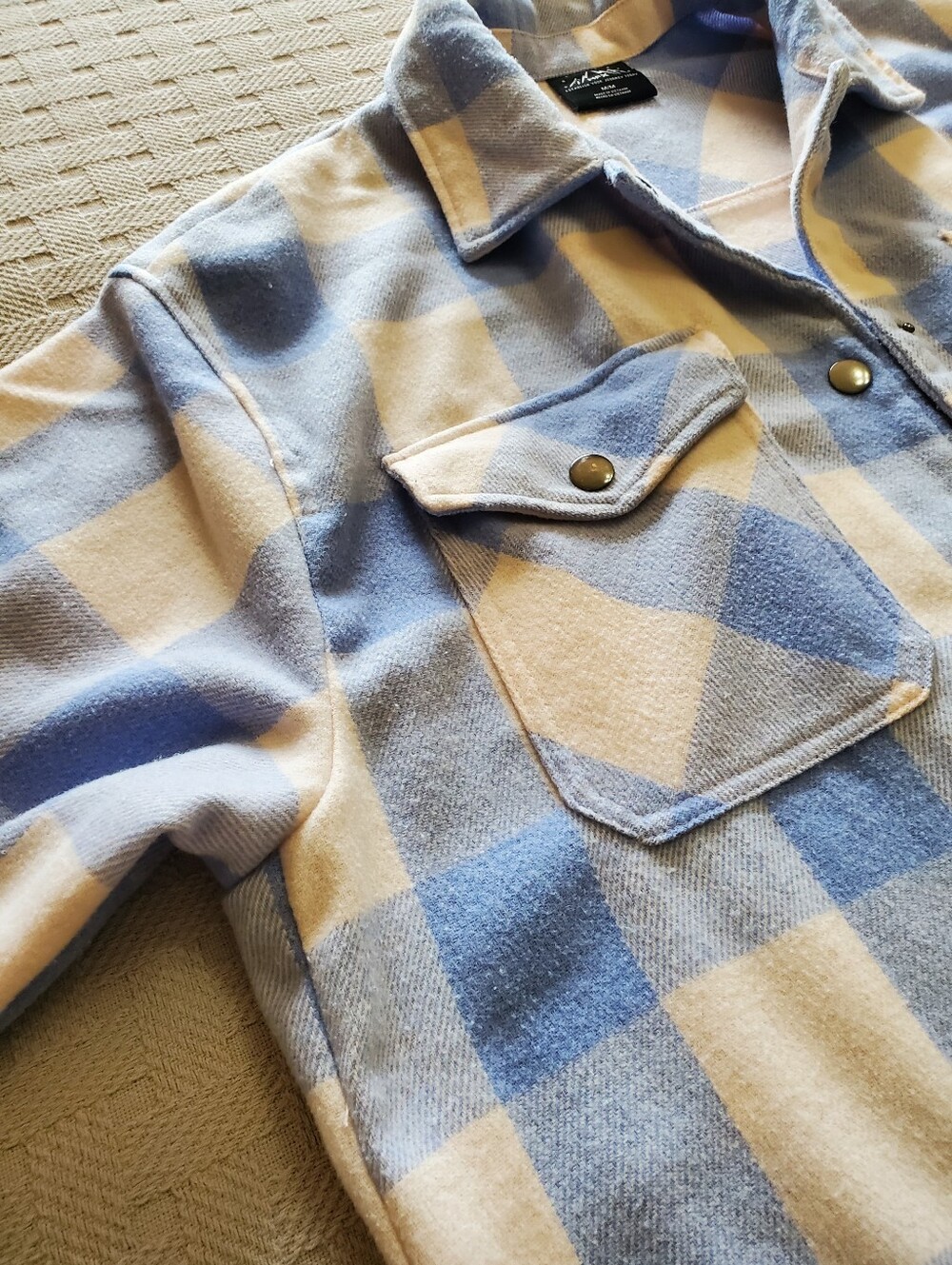 HFX Buffalo Check Plaid Snap Flannel Shacket Jacket - Picture 14 of 16